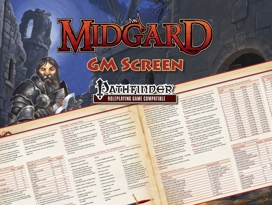 Midgard Gm Screen For Pathfinder Roleplaying Game