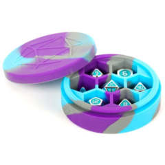 Silicone Round Dice Case: Purple/Gray/Light Blue
