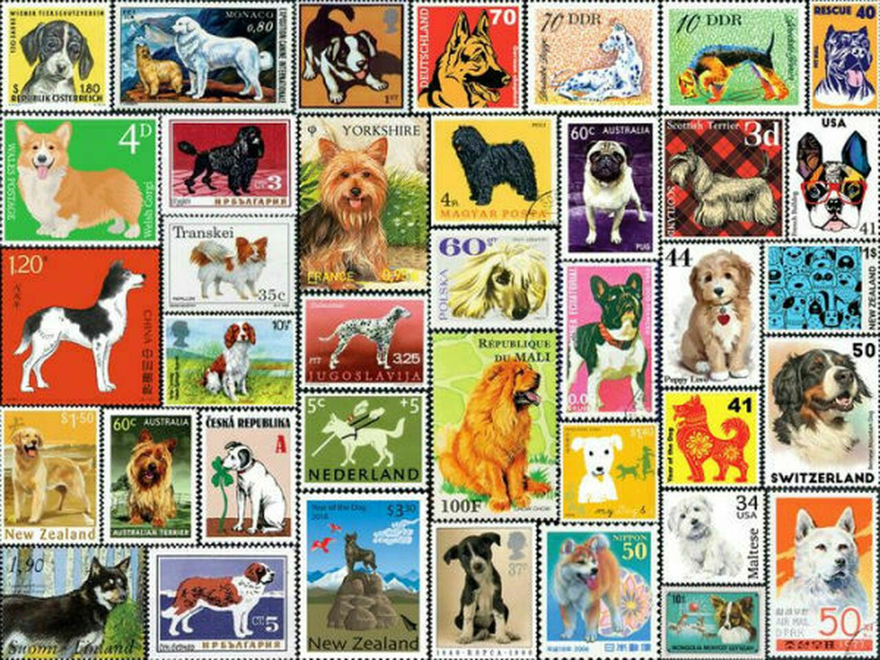 500 PIECE DOG STAMPS PUZZLE