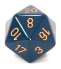 34mm Opaque d20 Dusty Blue / Copper - XQ2026