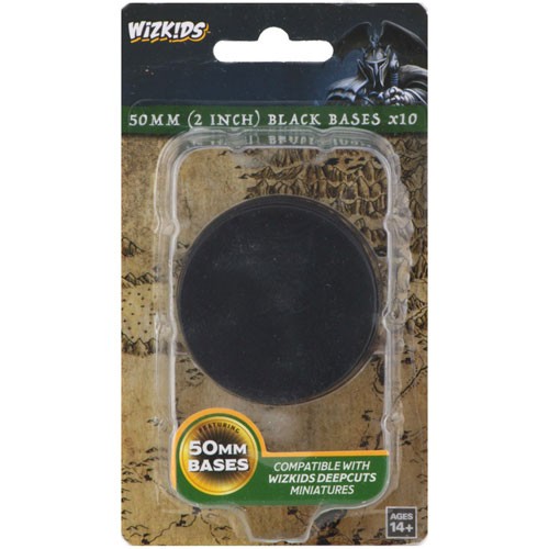 50mm Black Round Bases (10)