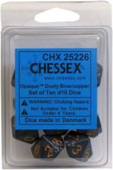 Opaque D10: Dusty Blue with Copper (10) CHX 25226