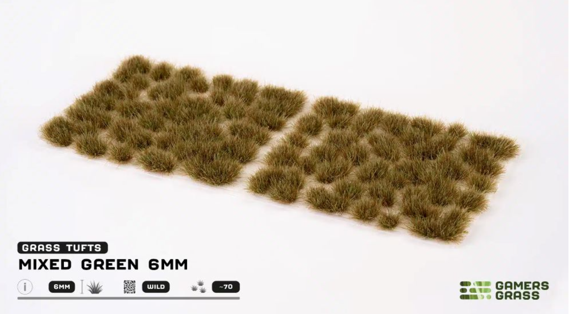 6mm Mixed Green Wild Grass Tufts