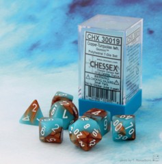 Lab Dice - Gemini Copper - Turquoise/white CHX 30019