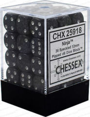 Ninja Speckled d6 w/spots 12mm - CHX25918