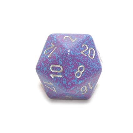 34mm Speckled d20 Silver Tetra - XS2004