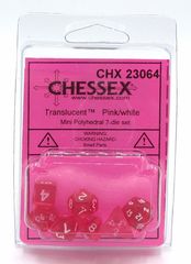 7Ct Set Translucent Mini-Polyhedral Pink/White (CHX23064)