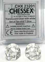 Translucent D10: Clear with White (10) CHX 23201