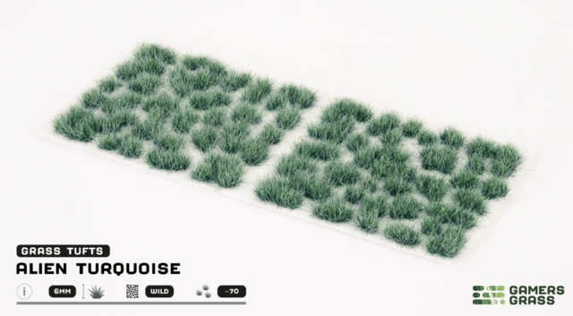 6mm Alien Turquoise Grass Tufts