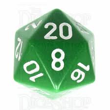 34mm Opaque d20 Green/White - XQ2005