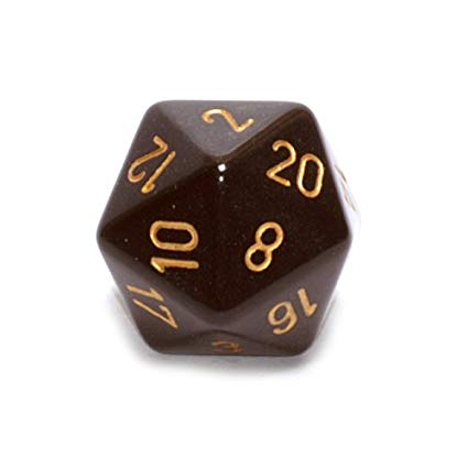 34mm Opaque d20 Black/Gold - XQ2028
