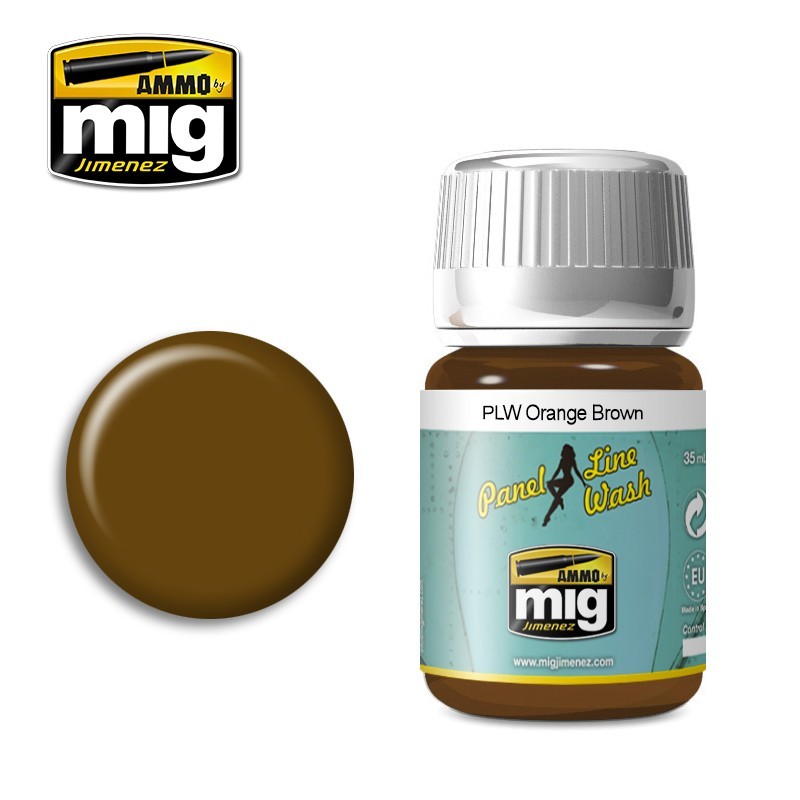 Orange Brown Panel Line Wash Enamel 35ml Bottle