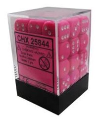 36 Pink w/white Opaque 12mm D6 Dice Block - CHX25844