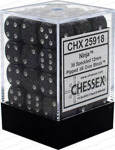 Ninja Speckled d6 w/spots 12mm - CHX25918