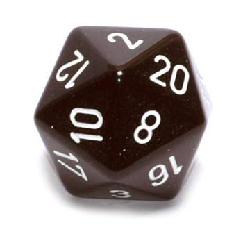 34mm Opaque d20 Black/White - XQ2008
