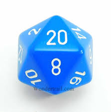 34mm Opaque d20 Blue/White - XQ2006