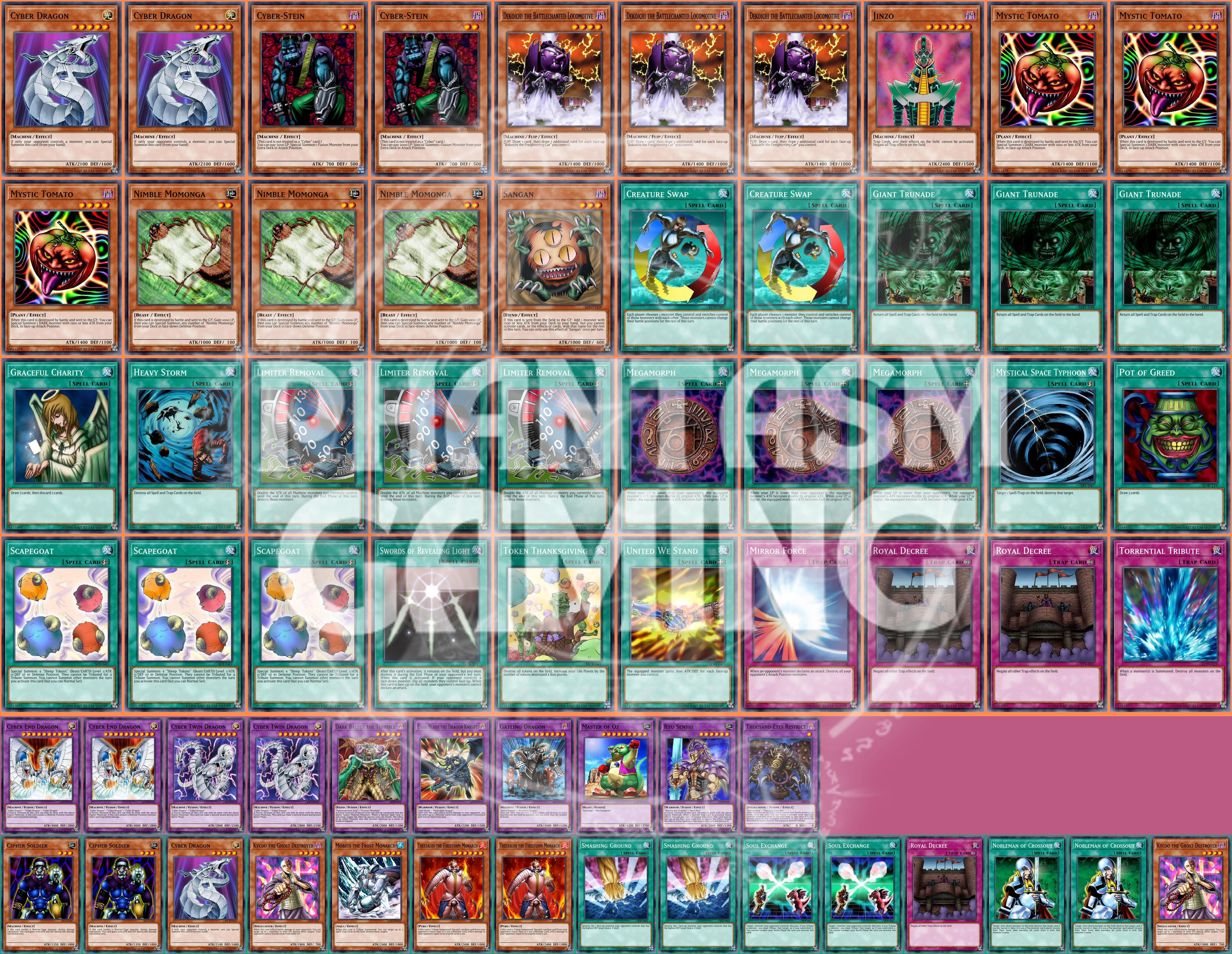 Stein OTK Deck Megamorph Kycoo Mobius Jinzo Mystic Tomato Yugioh