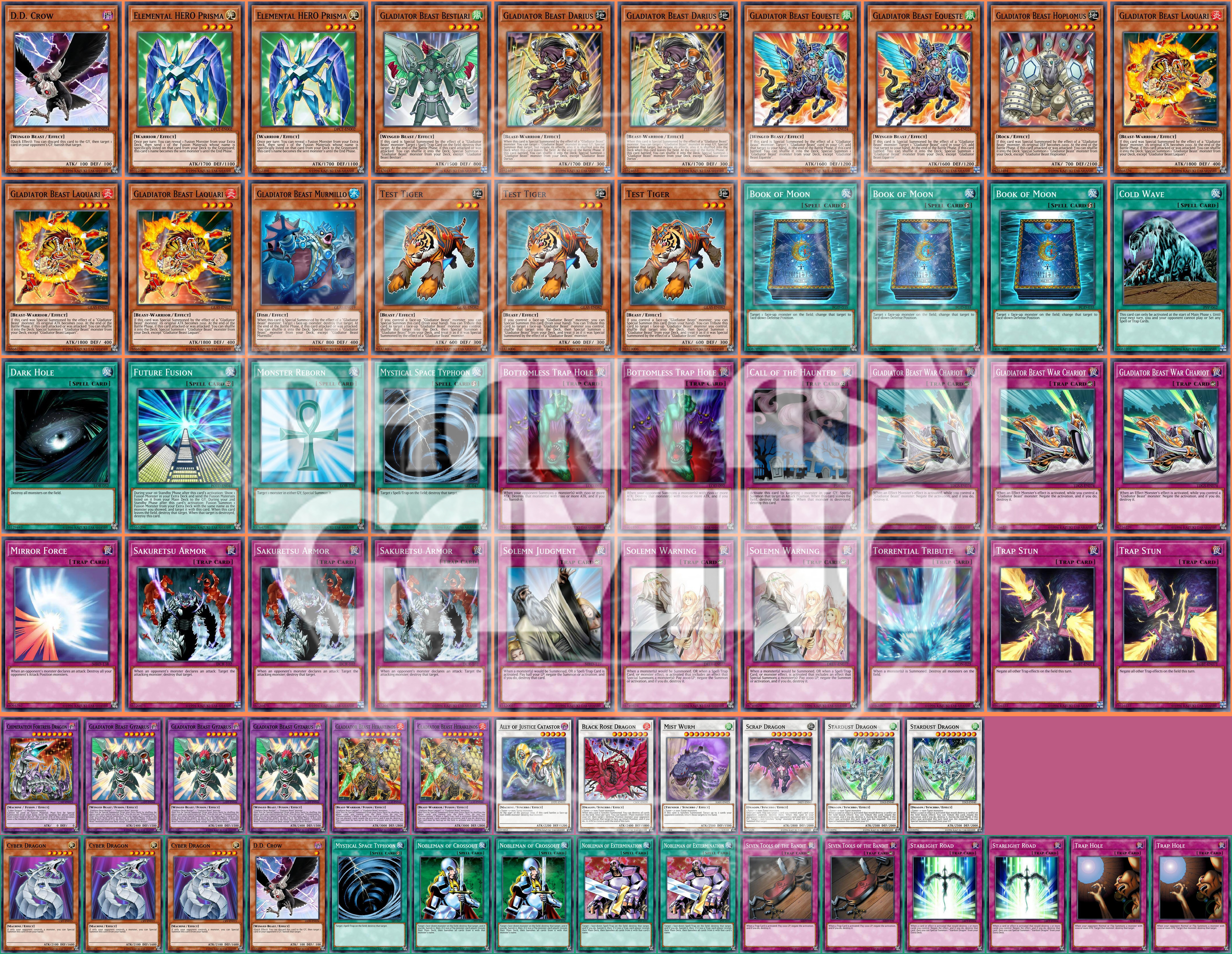 Gladiator Beast Deck Stardust Dragon Test Tiger Murmillo Darius Yugioh
