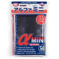 KMC SLEEVES: SUPER MINI ALPHA SLEEVES: BLACK (50CT)