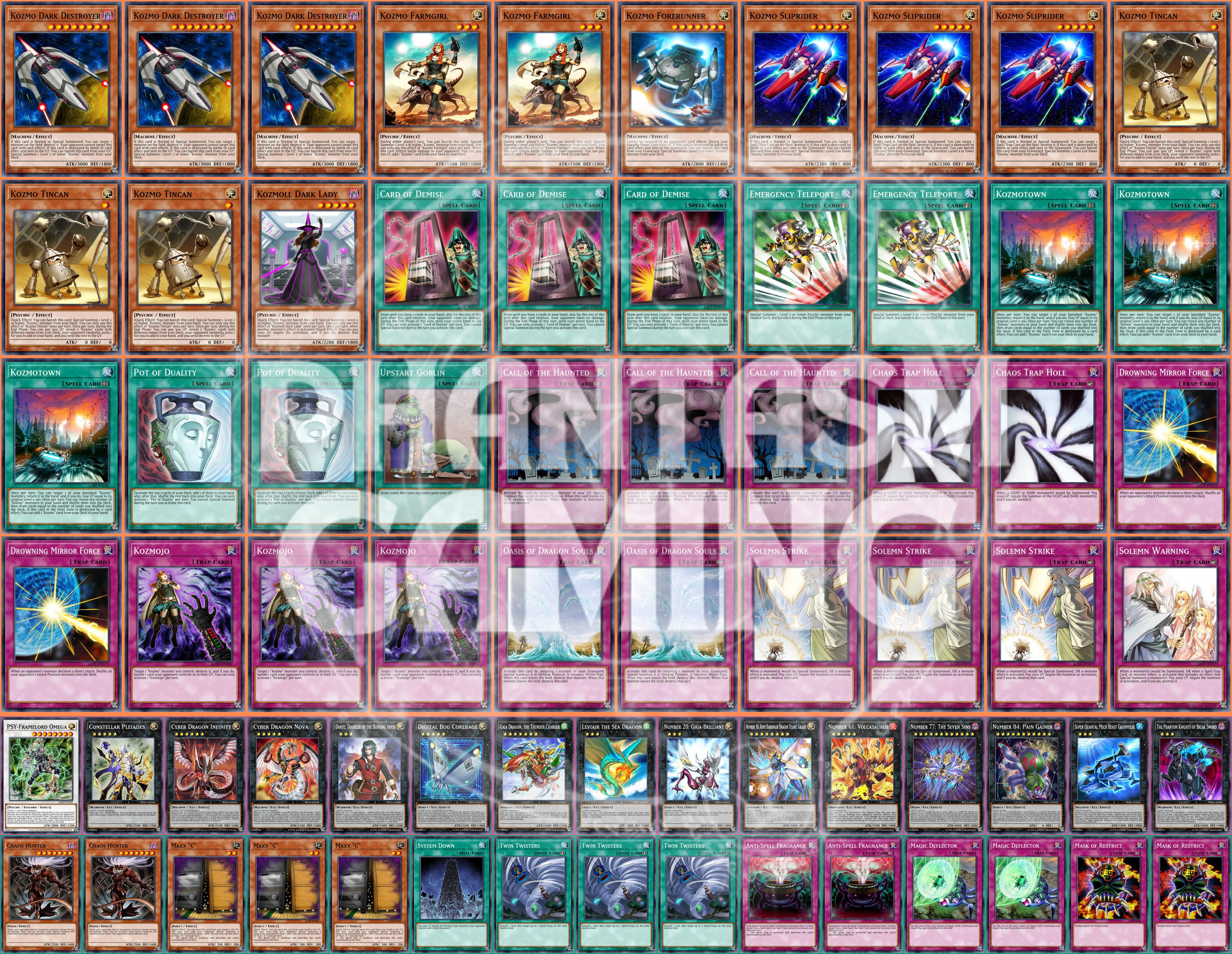 kozmos yugioh deck Kozmo Deck Farmgirl Dark Destroyer Tincan Solemn Strike Yugioh