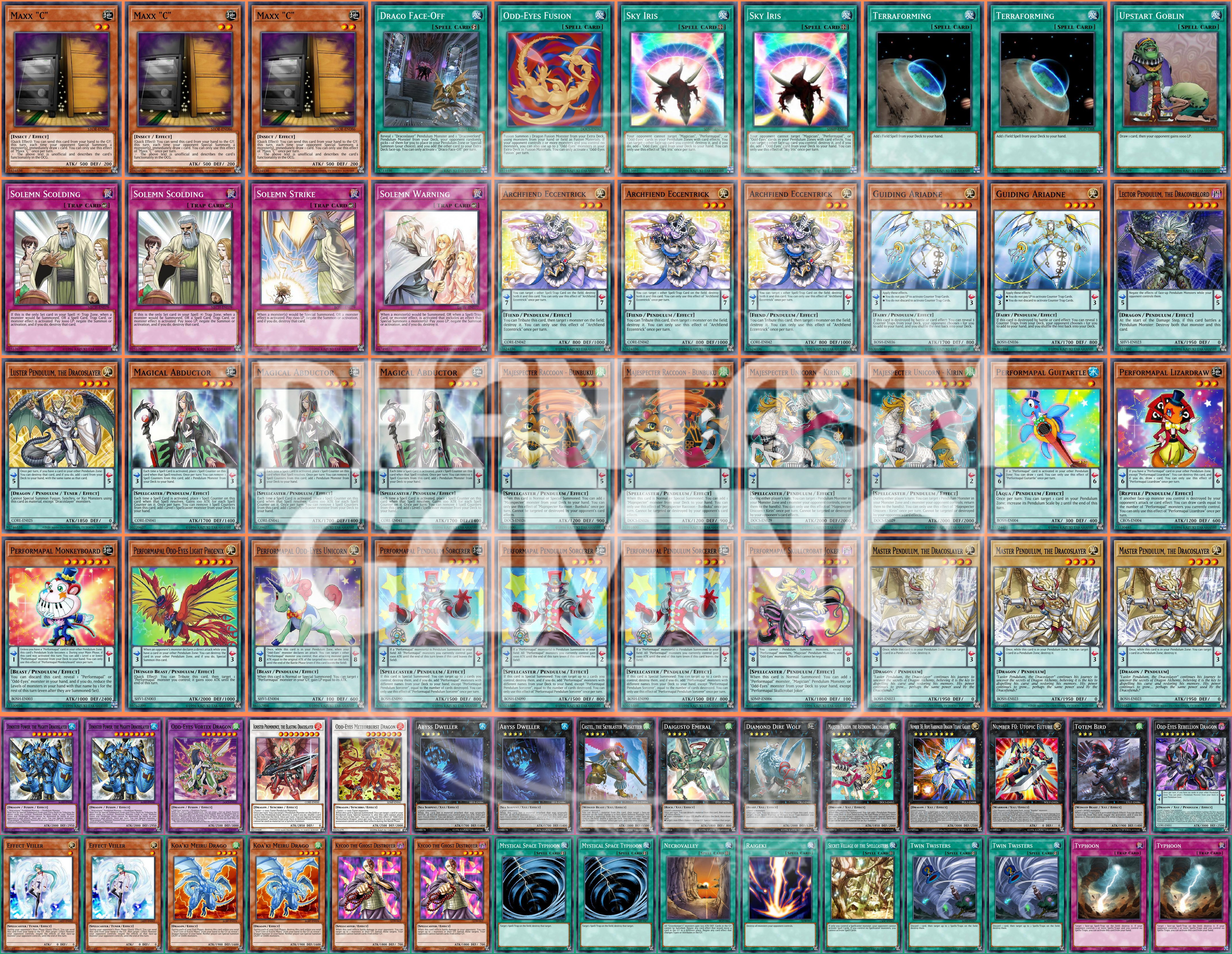 Majespecter Draco Performapal Deck Maxx "C" Unicore Bunbuku Yugioh - Picture 1 of 1