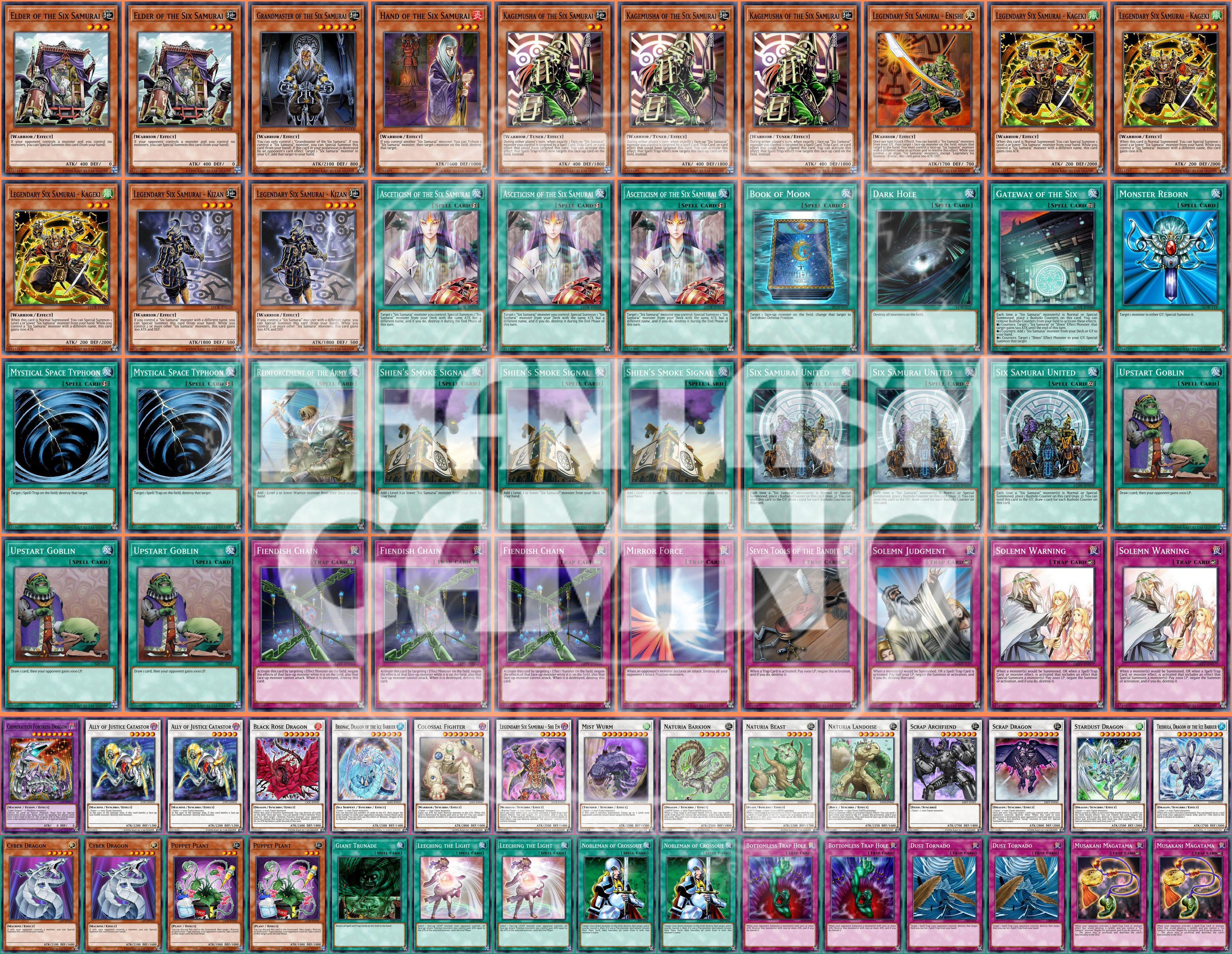 Six Samurai Deck Enishi Naturia Beast Legendary Shi En Trishula Yugioh