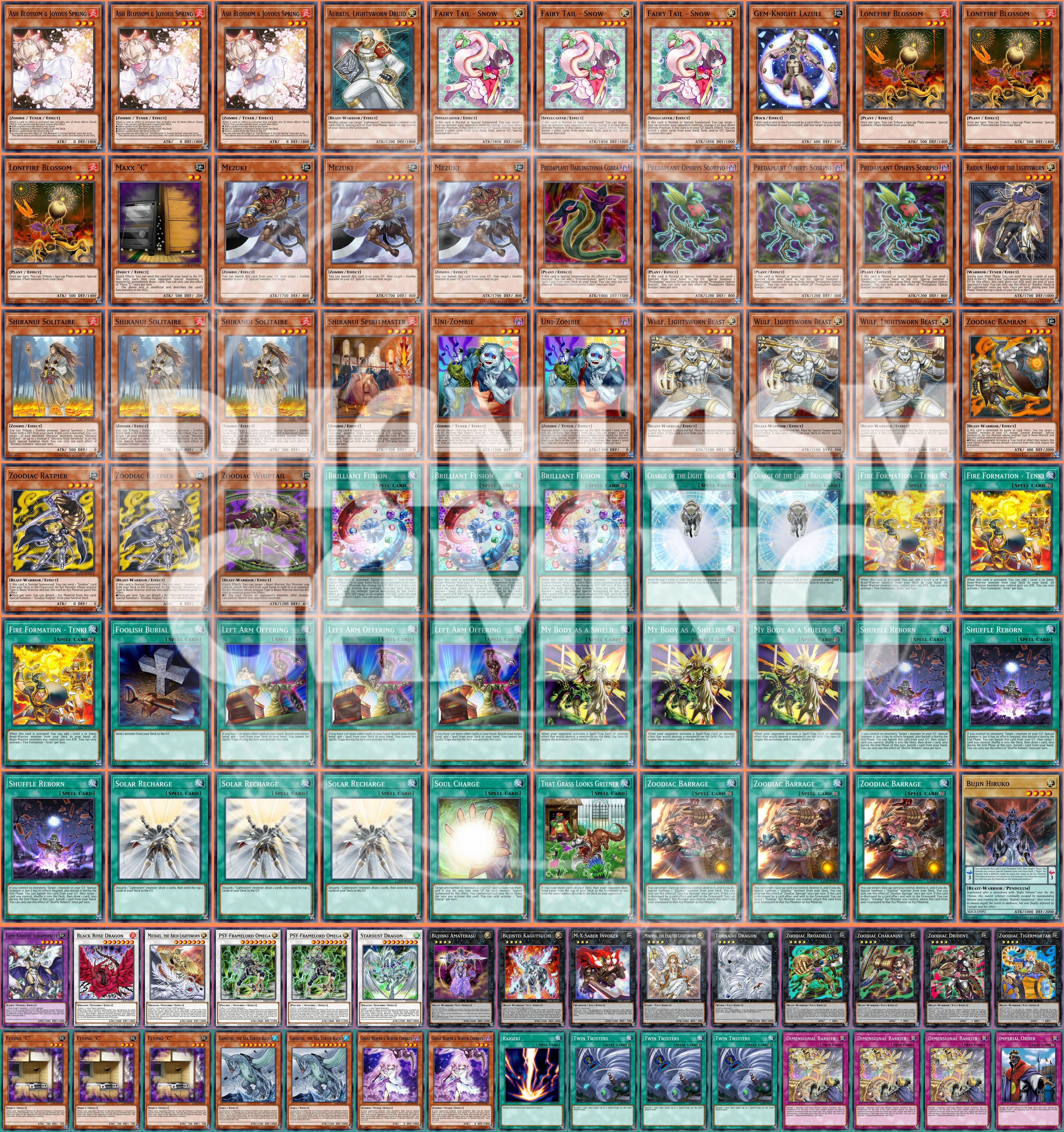 60-Card Zombie Deck Solar Recharge Raigeki Stardust Dragon Yugioh - Picture 1 of 1