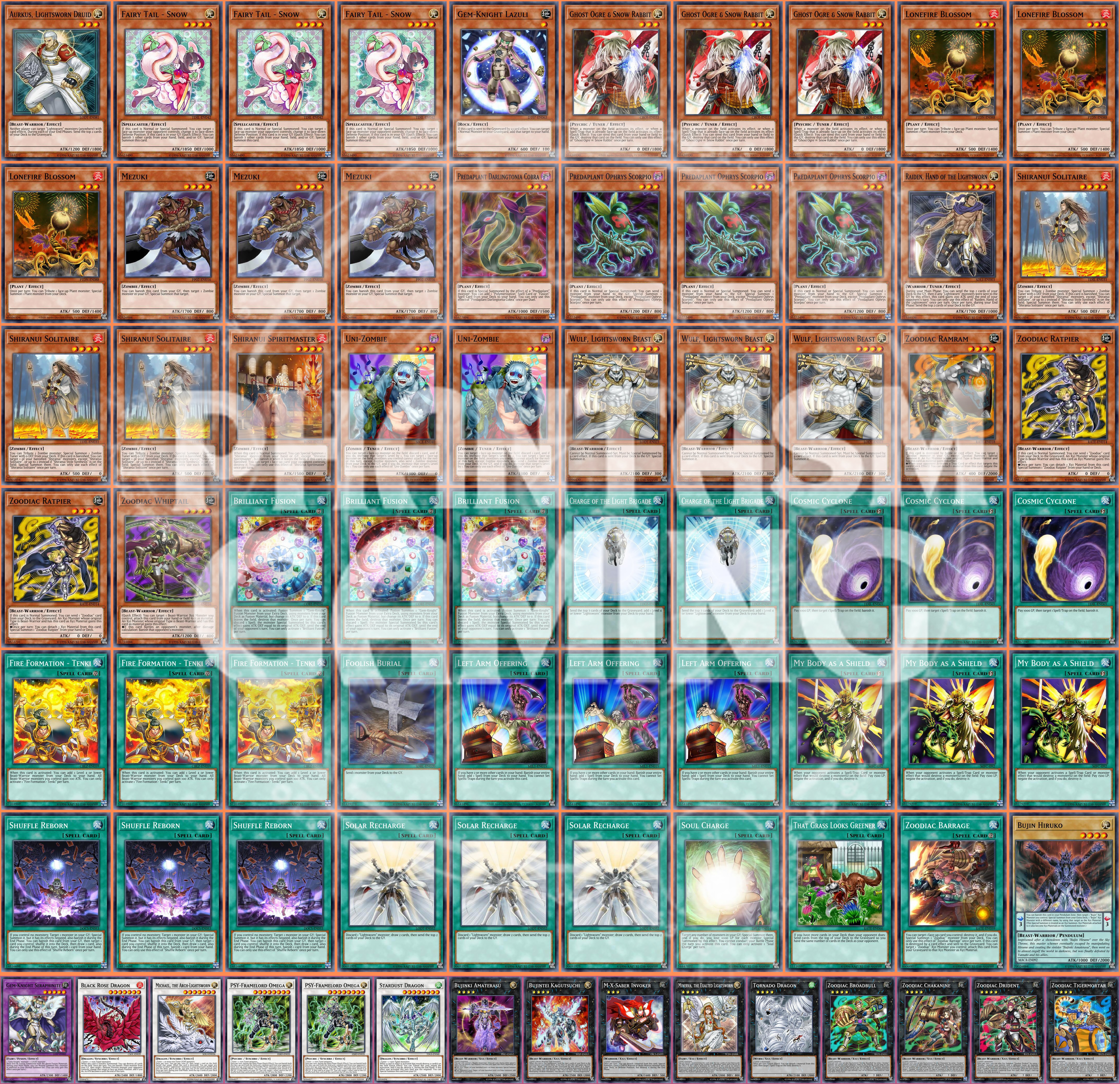 60 Karten Zombie Deck Drident Sternenstaubdrache Briiliant Fusion Yugioh - Bild 1 von 1