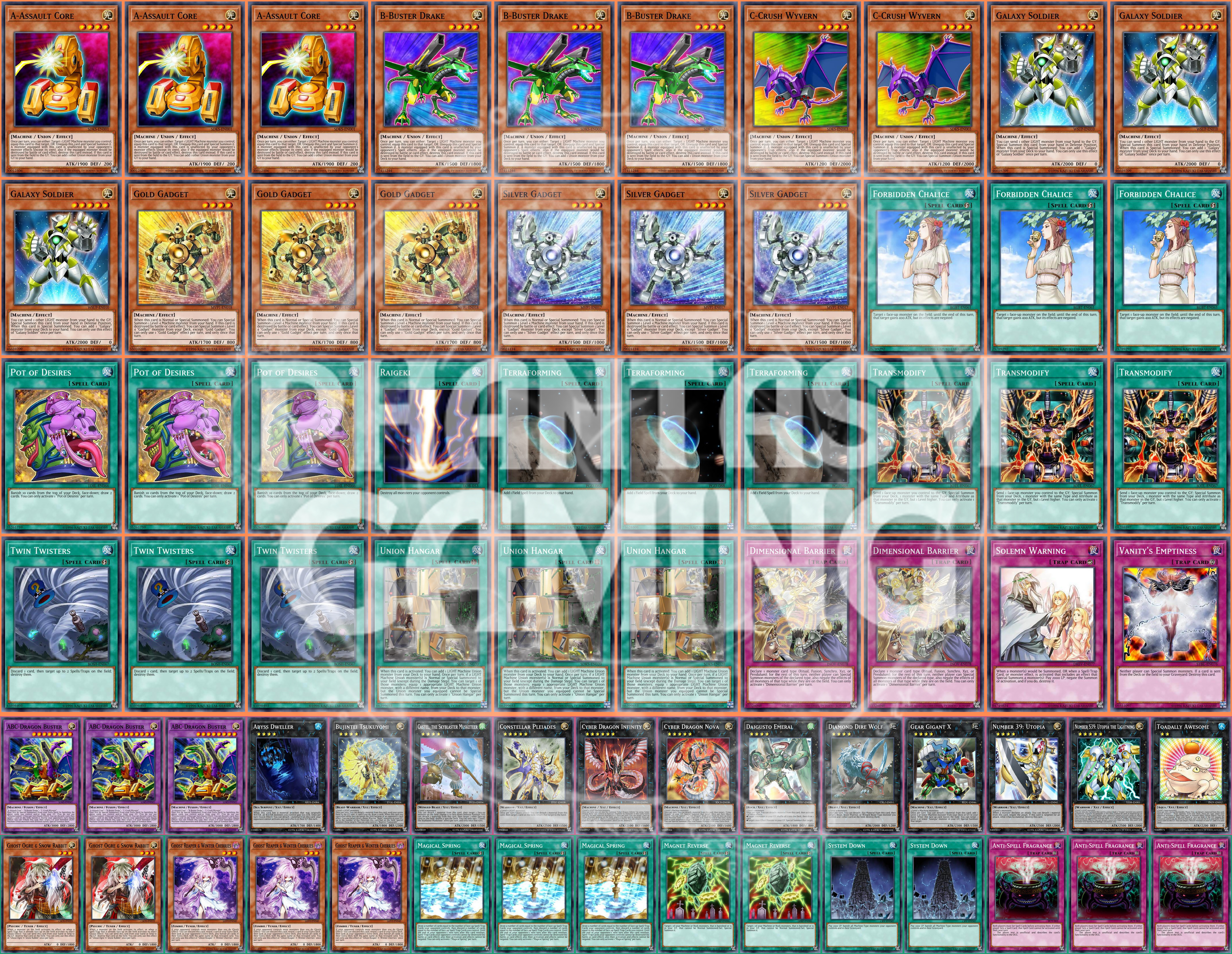 Mazo ABC Oro Plata Gadget Galaxy Soldier Cyber Dragon Nova Yugioh - Imagen 1 de 1