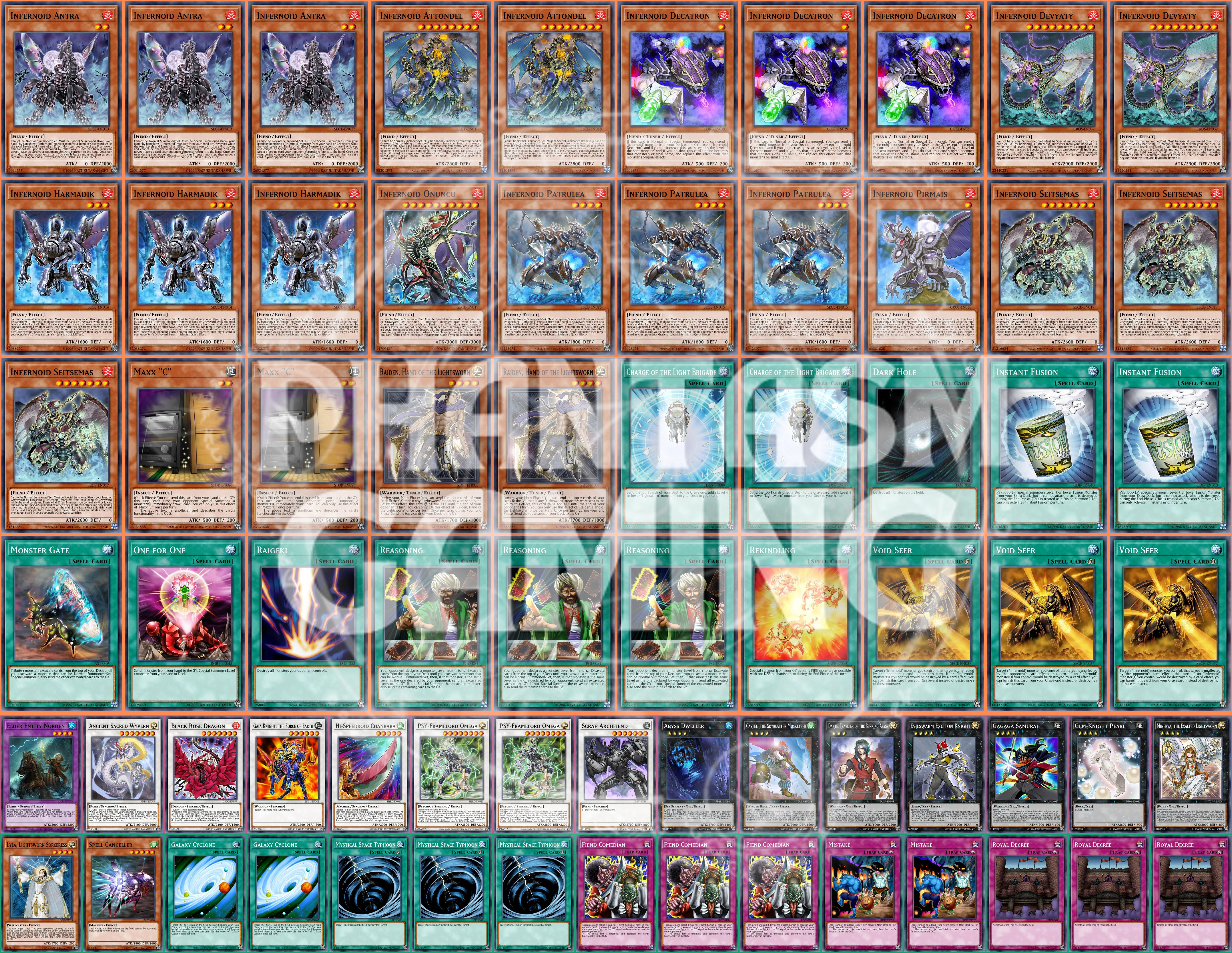 Infernoid Deck Maxx "C" Omega Black Rose Decatron Antra Yugioh
