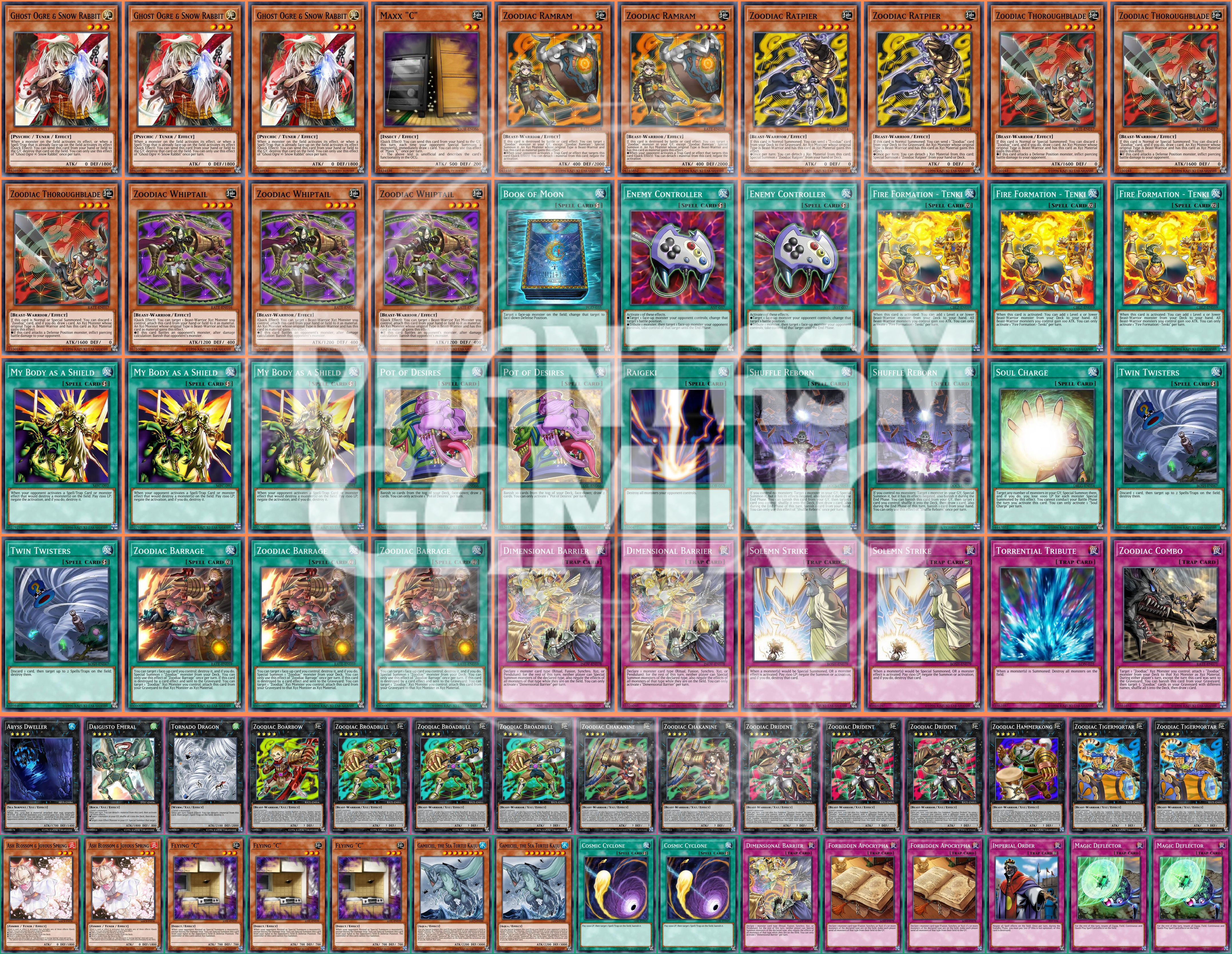 Zoodiac Deck Tigermörtel Daigusto Smaragd Drident Aschenblüte Yugioh - Bild 1 von 1