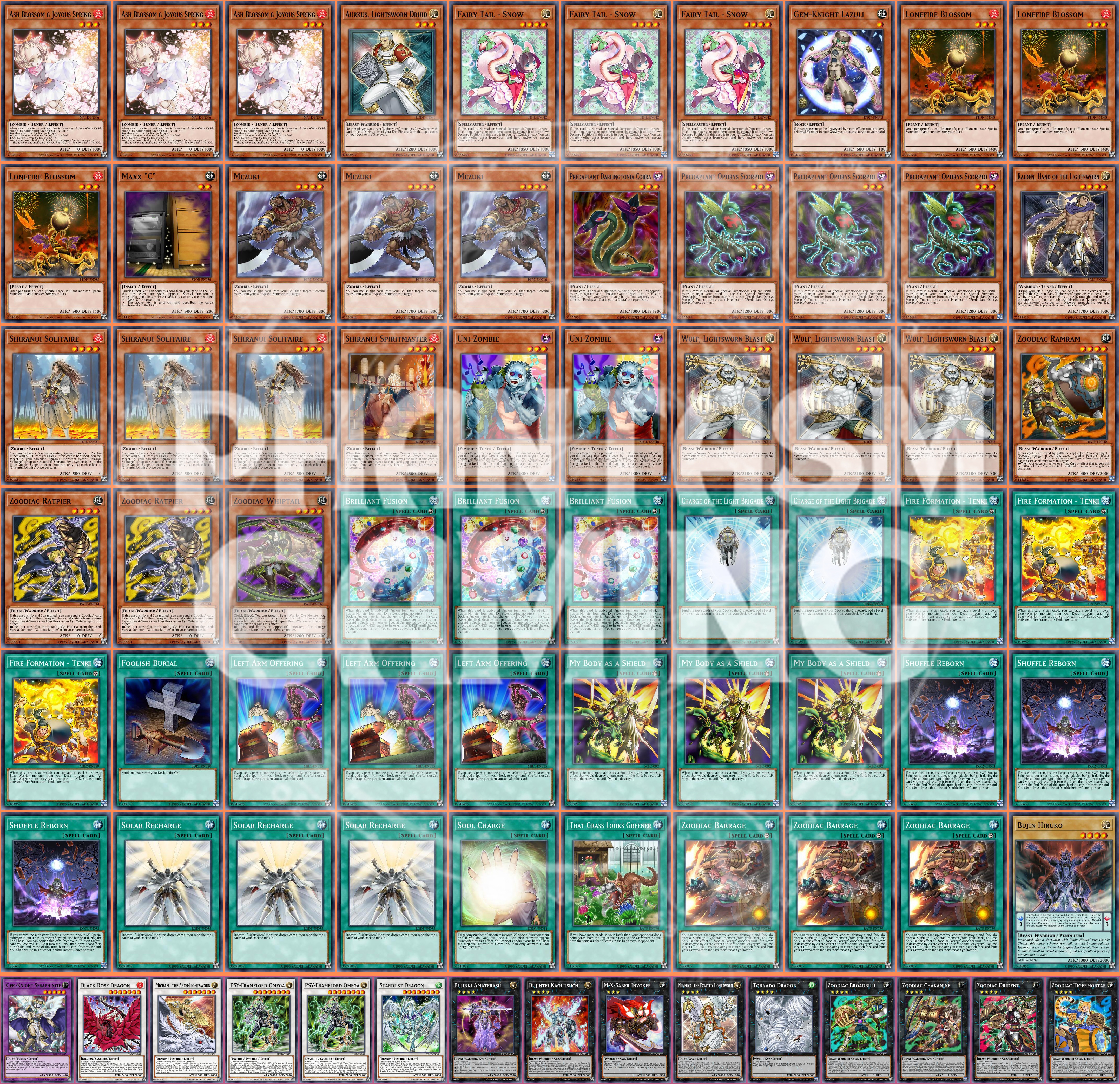 60-Card Zombie Deck Lonefire Ash Blossom Maxx "C" Drident Yugioh