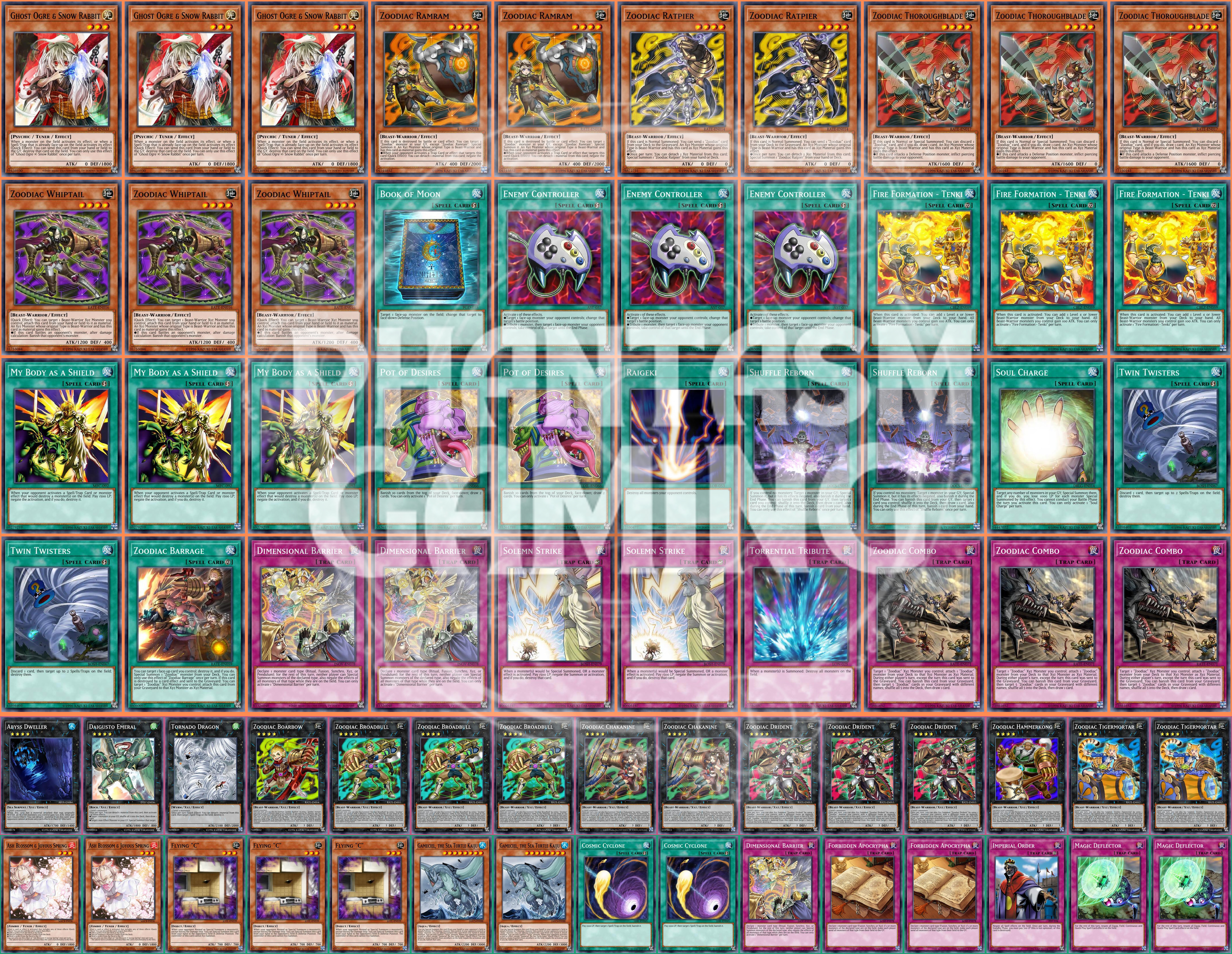 Zoodiac Deck Ghost Ogre Ratpier Pot Desires Drident Tigermortar Yugioh