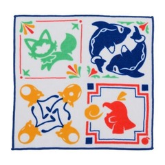 Pokemon Center Original Mini Hand Towel Paldea Tile Pattern -Blue-