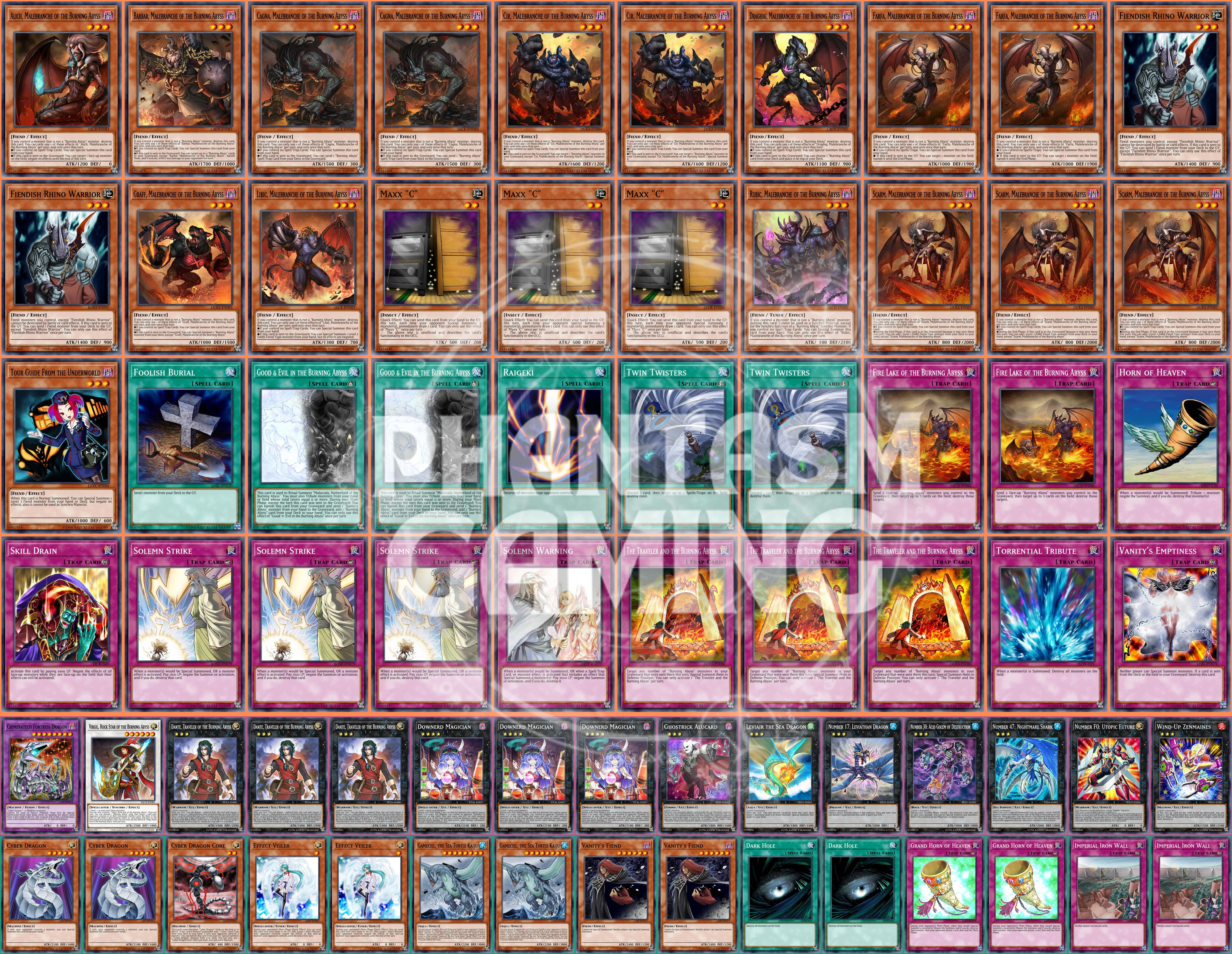 Burning Abyss Deck Leviair Virgil Dante Twin Twisters Maxx "C" Yugioh - Picture 1 of 1