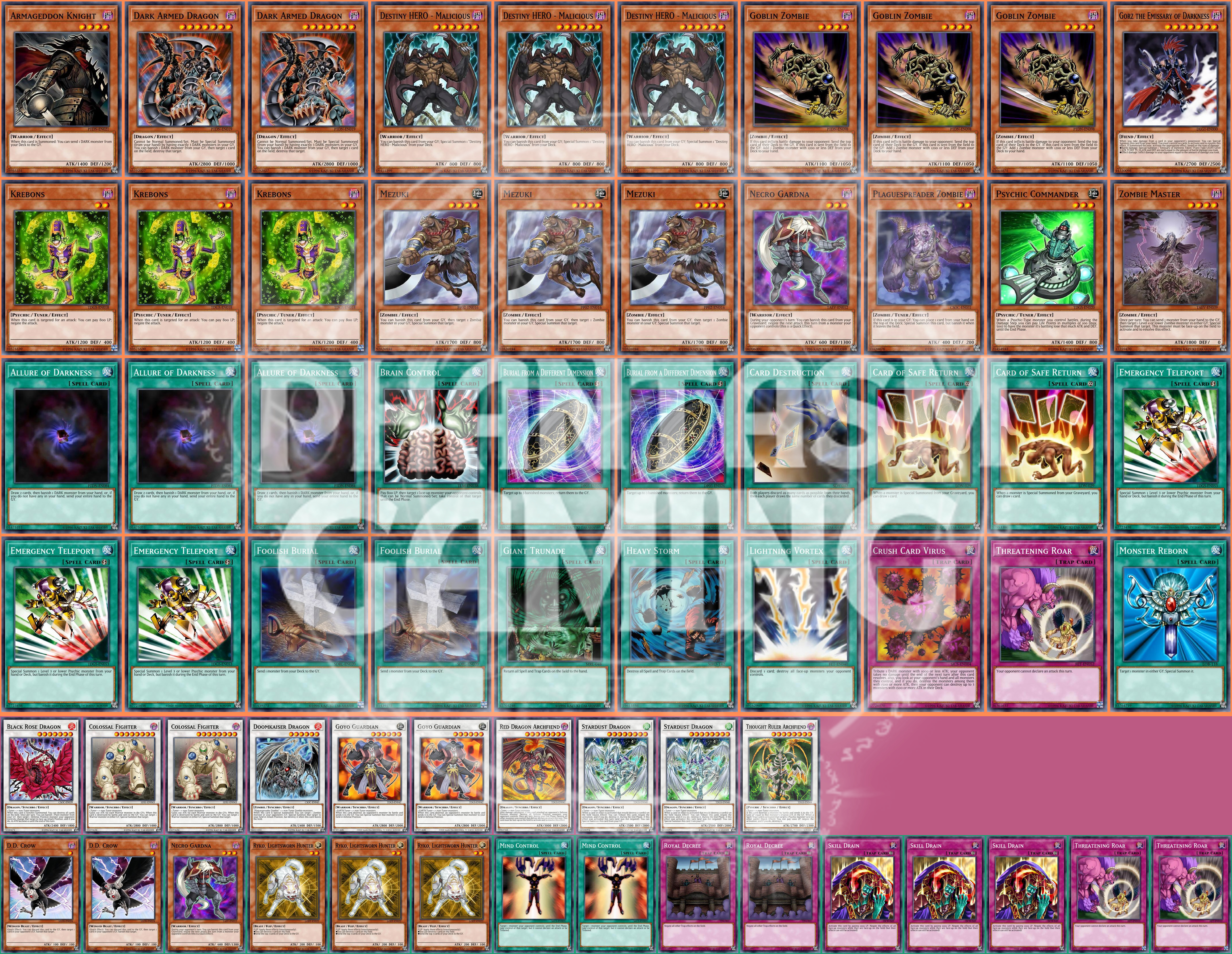 zombie dragon deck yugioh Zombie Deck Allure Darkness Doomkaiser Dragon Stardust Yugioh
