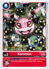 Koromon - BT14-001 - P (Blast Ace Pre-Release Promo) - Foil