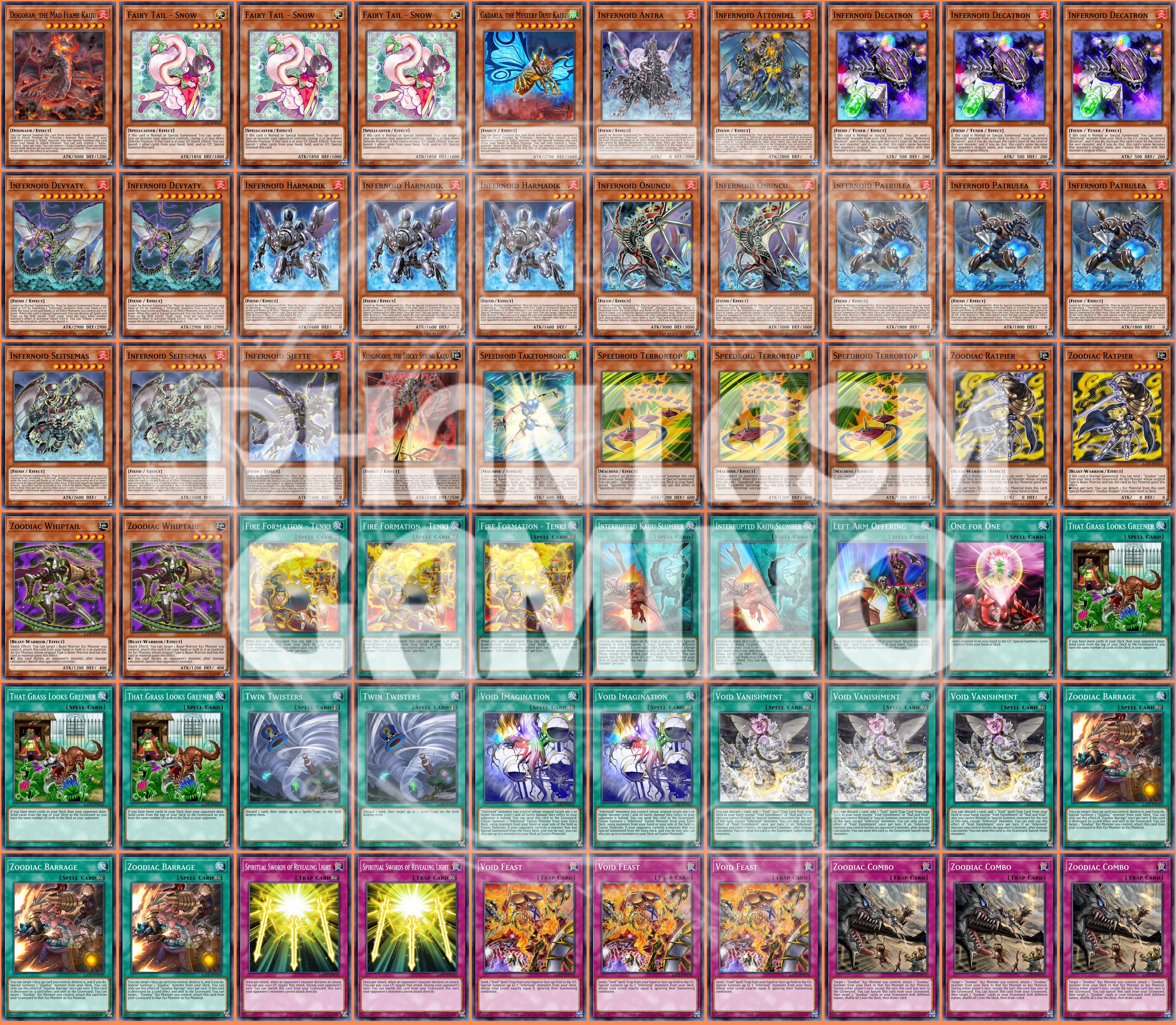 60-Card Infernoid Zoodiac Deck Vanishment Grass Imagination Yugioh | eBay