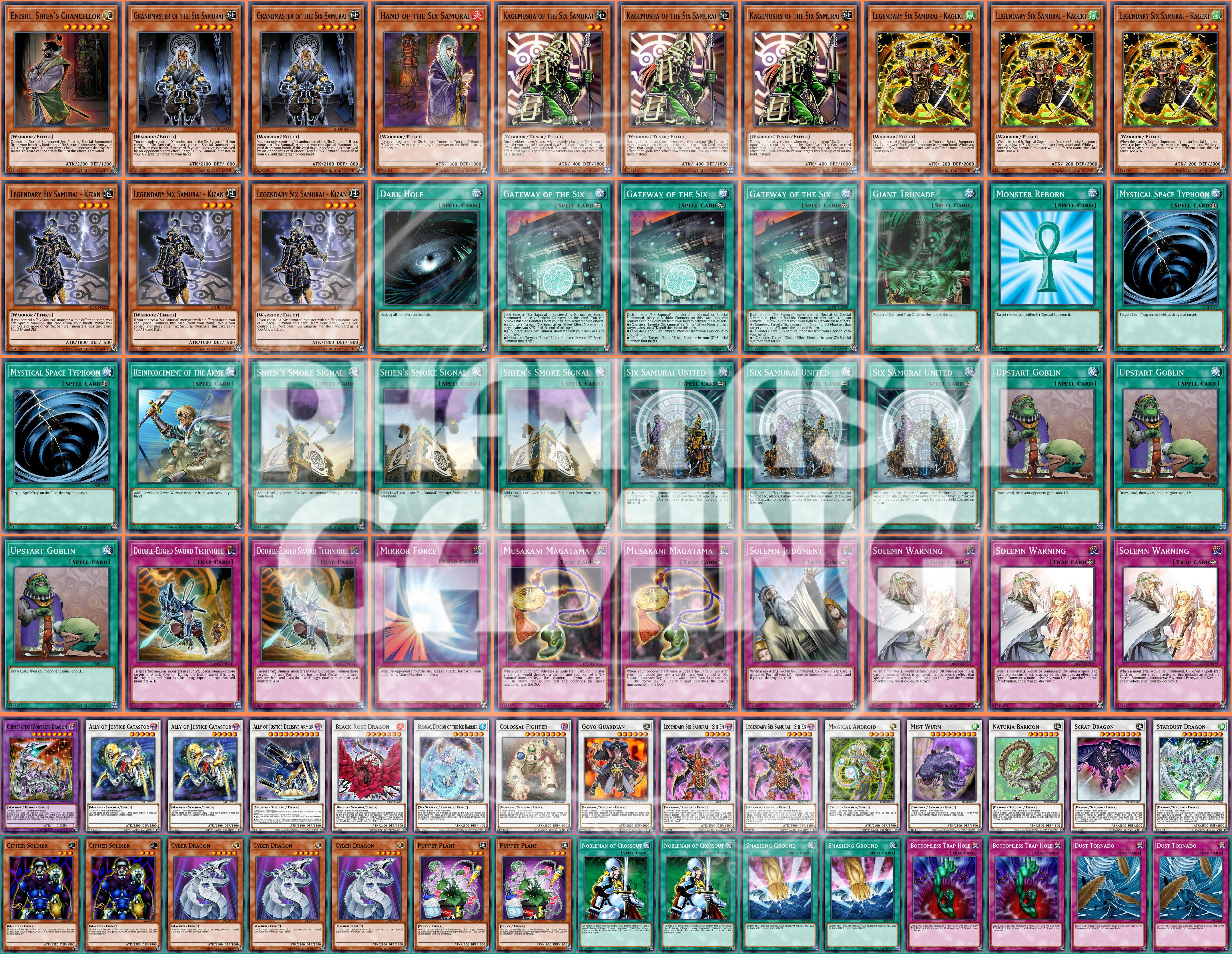 Six Samurai Deck Gateway Kagemusha Shi En Magical Android Yugioh - Imagen 1 de 1