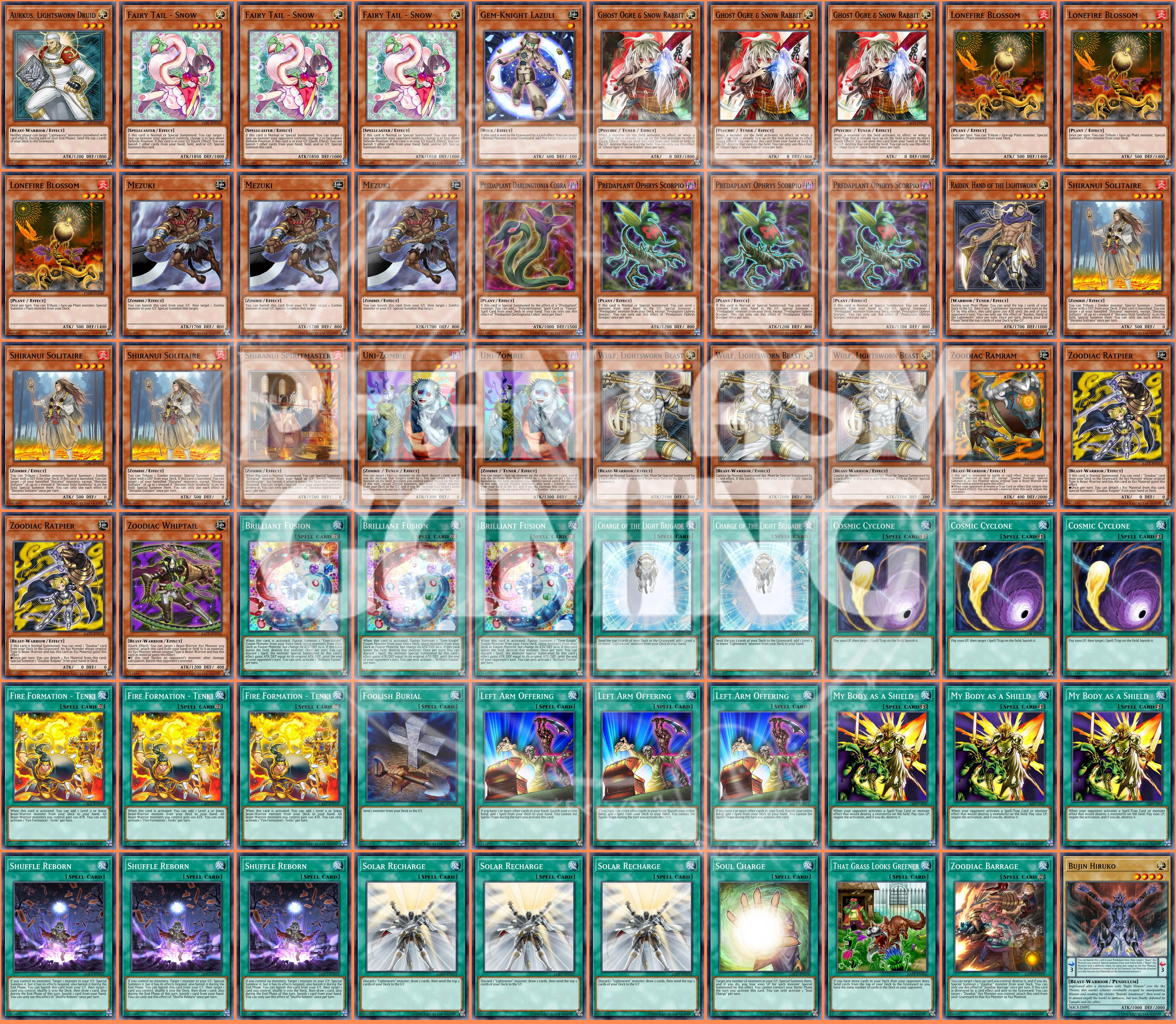 Mazzo Zombie 60 Carte Ricarica Solare Mezuki Fusione Brillante Yugioh - Foto 1 di 1