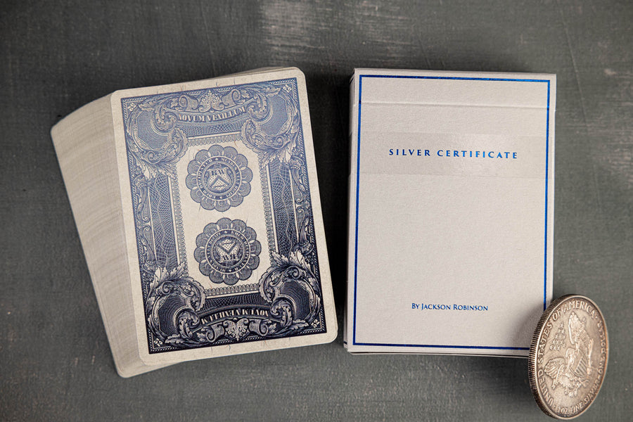 Silver Certificate Premium Poker Playing cards