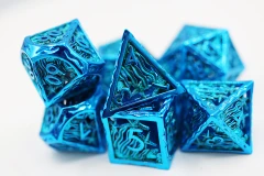 SEASCAPE: ELECTRO BLUE - HOLLOW METAL RPG DICE SET