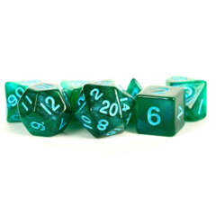 7ct PolyAcry Stardust: Green w/ Blue Numbers - MD178