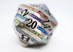 35MM METAL D20 - SILVER WITH RAINBOW MICA