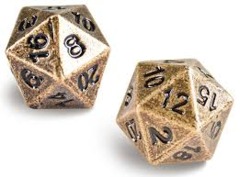 Ultra Pro - Heavy Metal Dice D20: Set Of 2 - Antique