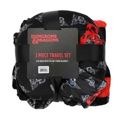 DUNGEONS & DRAGONS NECK PILLOW, THROW AND EYE MASK TRAVEL SET