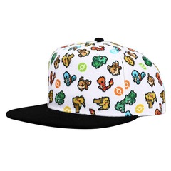 POKEMON PIXEL CHARACTERS FLAT BILL SNAPBACK HAT