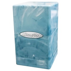 Satin Tower: Marble Light Blue/White