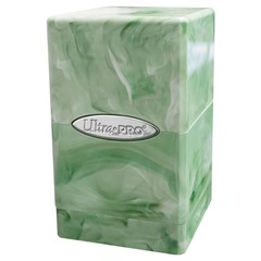 Satin Tower: Marble Lime Green/White