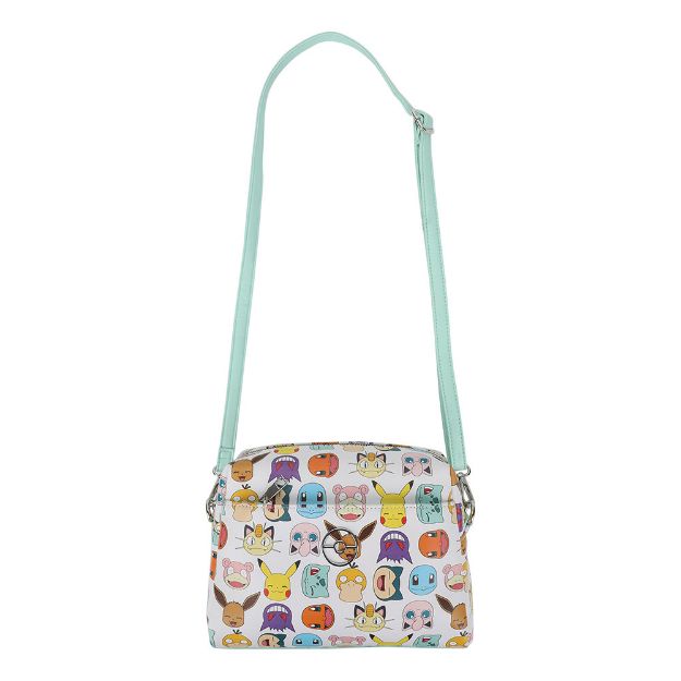 POKEMON FACES METAL BADGE CROSSBODY PURSE BAG